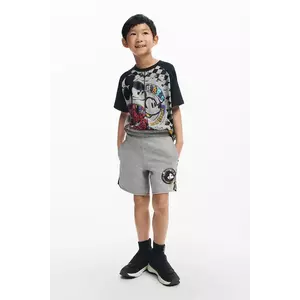 Desigual pantaloni scurti copii culoarea gri, talie reglabila, 25SBPK02 imagine