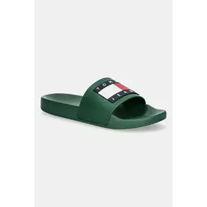 Tommy Jeans papuci POOL SLIDE ESS barbati, culoarea verde, EM0EM01191 imagine