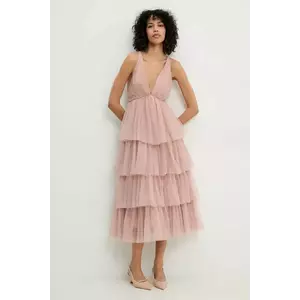 Answear Lab rochie culoarea bej, maxi, evazată imagine