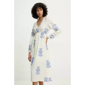 Answear Lab rochie culoarea alb, midi, evazată imagine