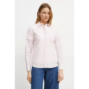 Weekend Max Mara camasa din bumbac femei, culoarea roz, cu guler clasic, regular, 2515111081600 imagine