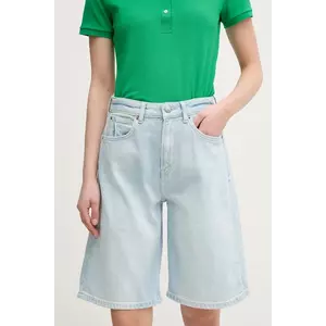 Pepe Jeans pantaloni scurti jeans BERMUDA SHORT UHW BREEZE femei, neted, high waist, PL801176 imagine