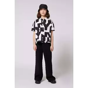 Dkny pantaloni copii culoarea negru, neted, D62276 imagine