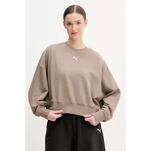 Puma bluza femei, culoarea maro, neted, 629748 imagine