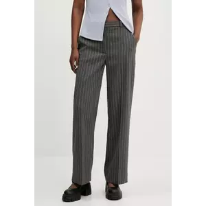 Abercrombie & Fitch pantaloni femei, culoarea gri, lat, high waist, KI156-5380 imagine