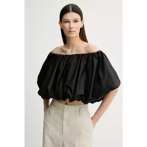 Herskind bluza din bumbac Hamilton femei, culoarea negru, neted, 5560202 imagine