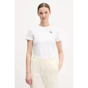 Puma tricou din bumbac femei, culoarea alb, 682374 imagine