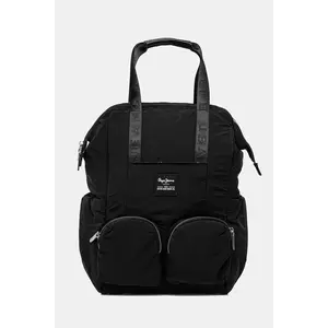 Pepe Jeans rucsac WHITNEY BLOSSOM femei, culoarea negru, mare, neted, PL031649 imagine