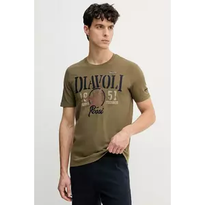Aeronautica Militare tricou din bumbac barbati, culoarea verde, cu imprimeu, TS2422J686 imagine