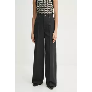 Nanushka pantaloni de lana KORINA femei, culoarea gri, lat, high waist, NW25RSPA15394 imagine