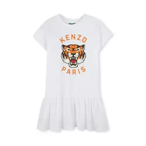 Kenzo Kids rochie din bumbac pentru copii culoarea alb, mini, evazată, K61025 imagine