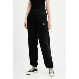 Karl Kani pantaloni de trening femei, culoarea negru, neted, 61030058 imagine