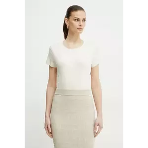 Marella tricou din bumbac LANGUE femei, culoarea bej, 2513971025200 imagine