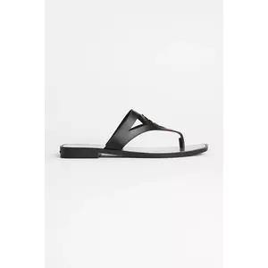 Karl Lagerfeld slapi de piele SKOOT II femei, culoarea negru, cu toc plat, KL80407 imagine