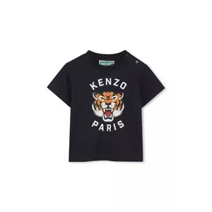 Kenzo Kids tricou de bumbac pentru copii culoarea albastru marin, cu imprimeu, K60971 imagine