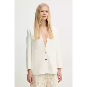 Patou geaca de lana culoarea bej, un singur rand de nasturi, neted, JA0510103 imagine