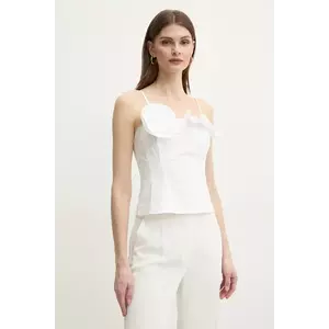 Marella bluza din bumbac ELLENO femei, culoarea alb, neted, 2513161031200 imagine