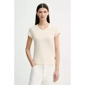 G-Star tricou din bumbac femei, culoarea bej imagine