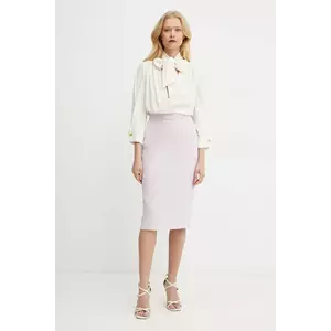 Elisabetta Franchi rochie culoarea bej, mini, mulată, AB77151E2 imagine