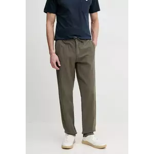 Lindbergh pantaloni din in barbati, culoarea verde, drept, 30-008023 imagine