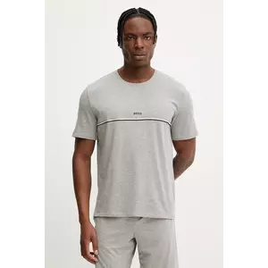 BOSS tricou lounge culoarea gri, cu imprimeu imagine