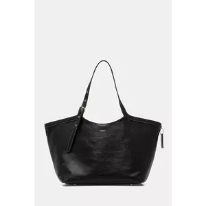 Coach poseta de piele culoarea negru, CAM00 imagine