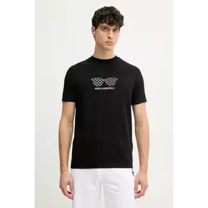 Karl Lagerfeld tricou bărbați, culoarea negru, cu imprimeu, 552235.755402 imagine
