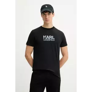 Karl Lagerfeld tricou din bumbac bărbați, culoarea negru, cu imprimeu, 552241.755064 imagine