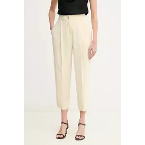 Elisabetta Franchi pantaloni femei, culoarea verde, fason tigareta, high waist, PA06651E2 imagine