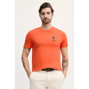 Aeronautica Militare tricou din bumbac barbati, culoarea portocaliu, cu imprimeu, TS2391J592 imagine