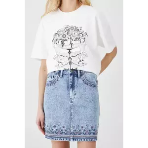 Medicine fusta din bumbac denim mini, drept imagine