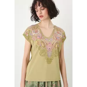 Medicine tricou din bumbac femei, culoarea verde imagine