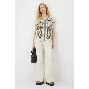 Medicine tricou din bumbac culoarea bej imagine