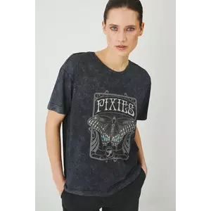 Medicine tricou din bumbac femei, culoarea gri imagine