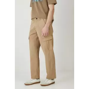 Medicine pantaloni de bumbac barbati, culoarea bej, drept imagine