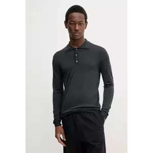 BARENA VENEZIA pulover de lana Camicia Mola barbati, culoarea negru, light, KNU5114.429 imagine