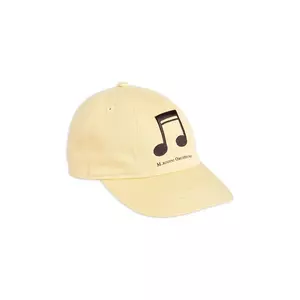 Mini Rodini șapcă din bumbac pentru copii Note culoarea galben, cu imprimeu, 2526510423 imagine