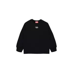 Diesel hanorac de bumbac pentru copii SMACSISOD OVER SWEAT-SHIRT culoarea negru, neted, J02024 imagine