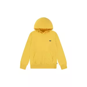 Levi's bluza copii MINI BATWING PULL OVER HOO culoarea galben, cu glugă, neted, 8EK422 imagine