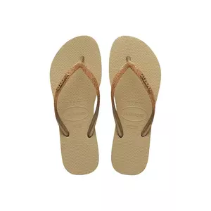 Havaianas slapi copii SLIM GLITTER II culoarea bej, 4146975 imagine