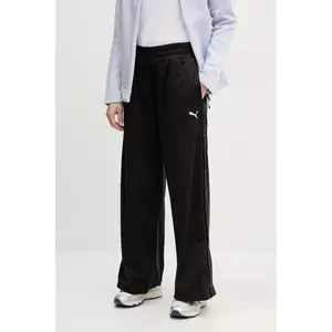 Puma pantaloni de trening femei, culoarea negru, neted, 629804 imagine