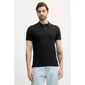 Geox tricou polo barbati, culoarea negru, neted, M5510R T3236 imagine