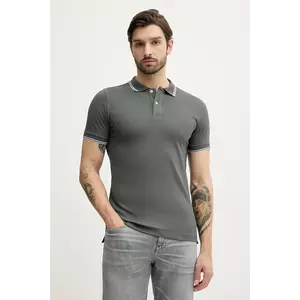 Geox tricou polo barbati, culoarea gri, neted, M5510R T3236 imagine