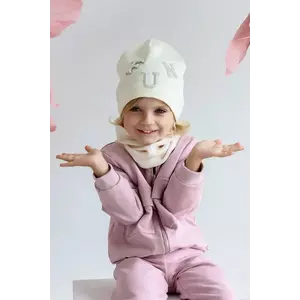 Jamiks caciula copii MADONNA culoarea bej, din tesatura neteda, JWH070 imagine