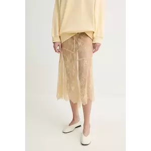 Stand Studio fusta Mathilde culoarea galben, midi, evazati, 66473-8001 imagine