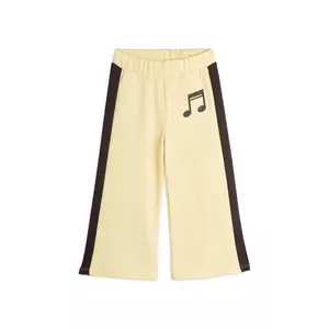 Mini Rodini pantaloni de trening din bumbac pentru copii Note culoarea galben, cu imprimeu, 2523011123 imagine