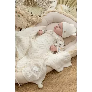 Jamiks caciula bebe TED culoarea bej, din tesatura neteda, JWH207 imagine