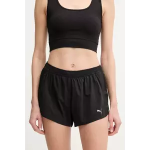 Puma pantaloni scurți de alergare Velocity culoarea negru, cu imprimeu, medium waist, 526585 imagine