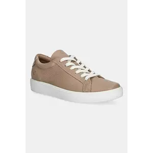 Ecco sneakers din piele Soft femei, culoarea maro, 219203-01084 imagine