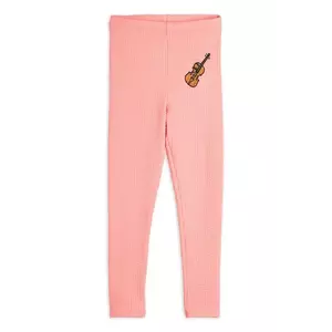 Mini Rodini leggins copii Violin culoarea roz, cu imprimeu, 2523011328 imagine